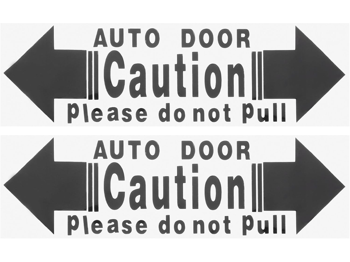 2 adesivos transparentes de aviso automático para portas de carro