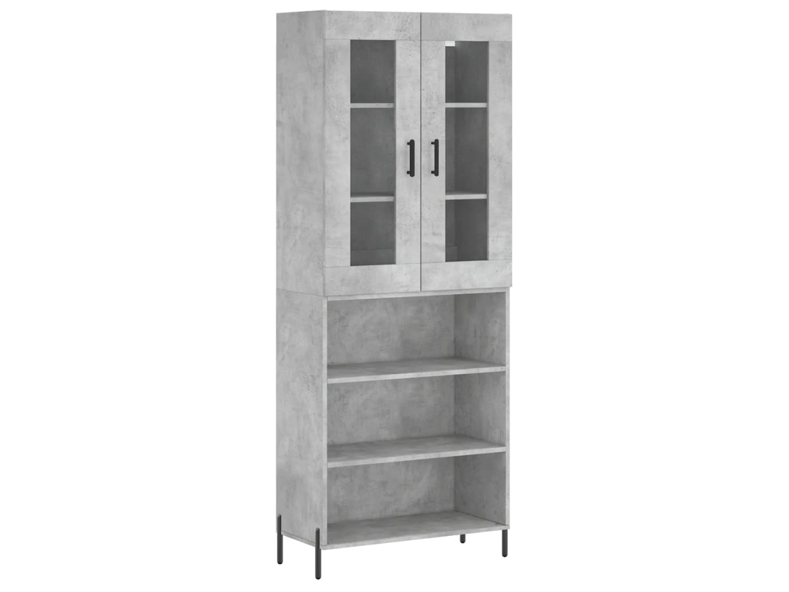 Armário Alto 69,5x34x180cm Madeira Cinza Cimento MAISON EXCLUSIVE