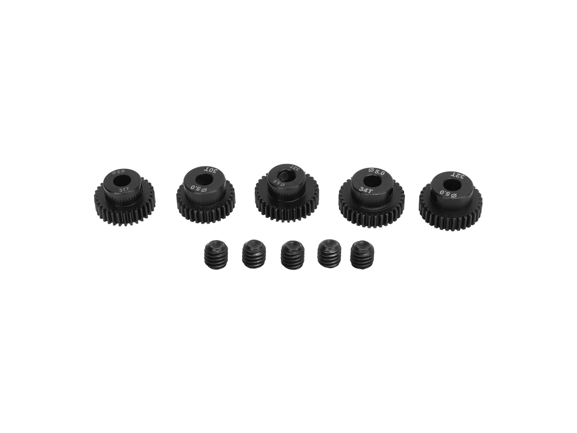 Mali conjunto de Engrenagens Pinion Rc 5 Peças 30t 34t 48dp 5.0mm Aço Alto Dureza para Carro Rc 1:10 Acessórios