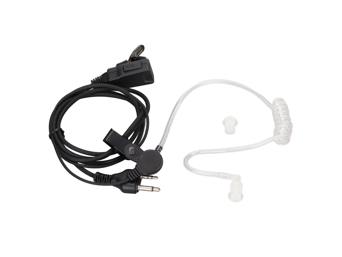 Fone de ouvido Mali tubo acústico 2 pinos com PTT para Icom IC F4TR, F10, F20, branco/preto | S/MARCA