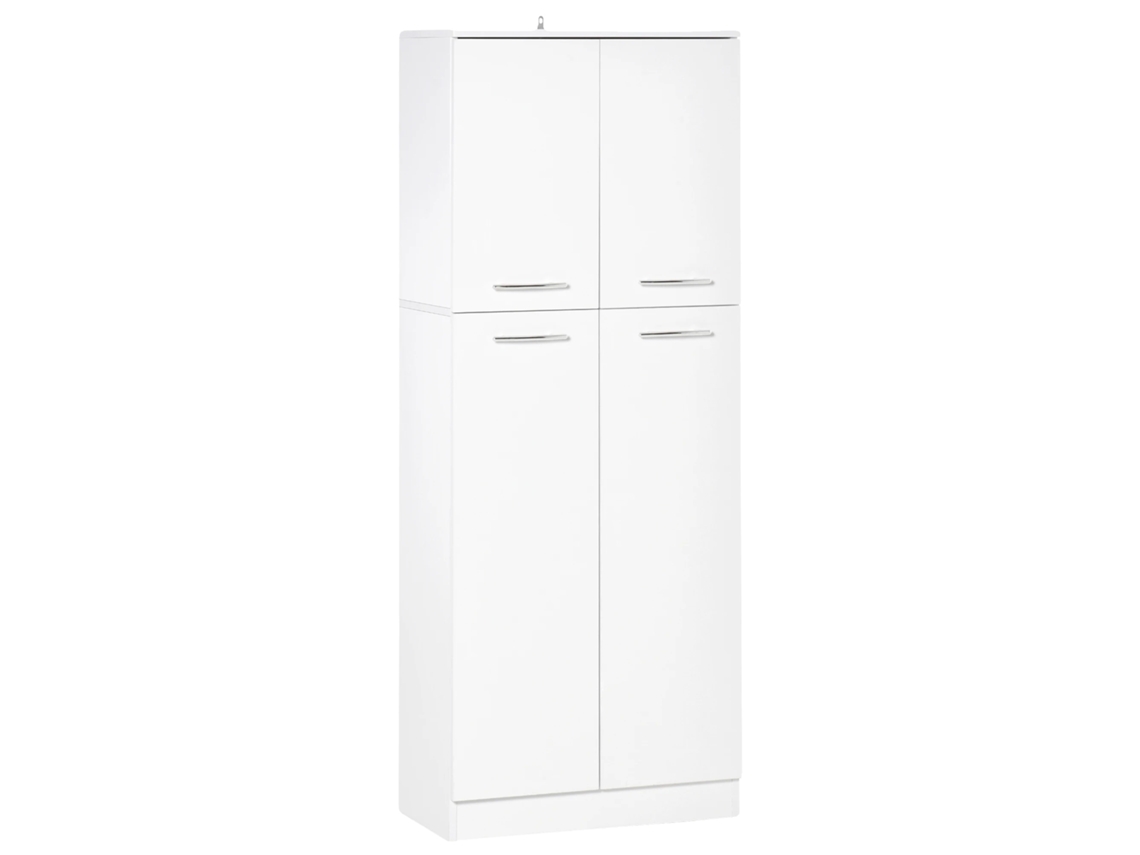 Armário De Armazenamento, Prateleiras Ajustáveis, Design Minimalista Moderno, Branco