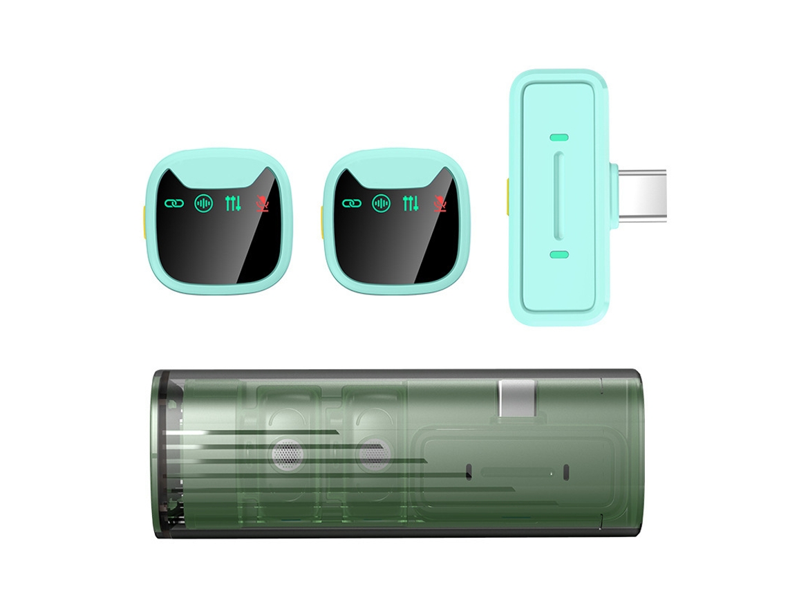 Microfone Lavalier Sem Fio Redução De Ruído Type-c - Azul - Eifson