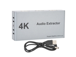 Extractor Distribuidor De Áudio Hdmi 2 Em 1 Saída 4k 30hz Com Spdif E 3.5mm