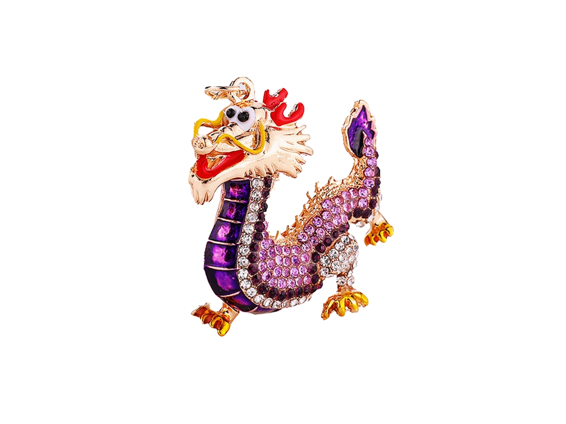 Chaveiro de Charme Dragão de Cristal para Mala LAXISCREED