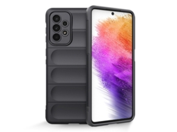 Capa Halinuia Para Samsung Galaxy A73 Magic Shield Tpu Flanela Cinzento Escuro (proteção Integral, Interior Em Flanela)