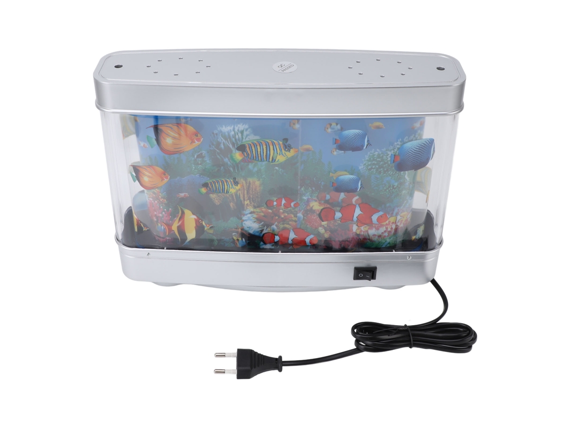 Luz Noturna Sensorial para Aquário com Imagens de Peixes, 220V, Plugue EU