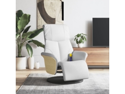 Vidaxl Cadeira Massagens Reclinável C/apoio Pés Couro Artif. Branco