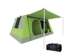 Barraca de Camping para 4 Pessoas com Mosquiteiro 405x305x225 Cm Verde S/MARCA