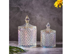 Tarro de Cristal com Tampa para Doces Jarros de Casamento Buffet Alimentos Joias Decoração Cozinha 300ml