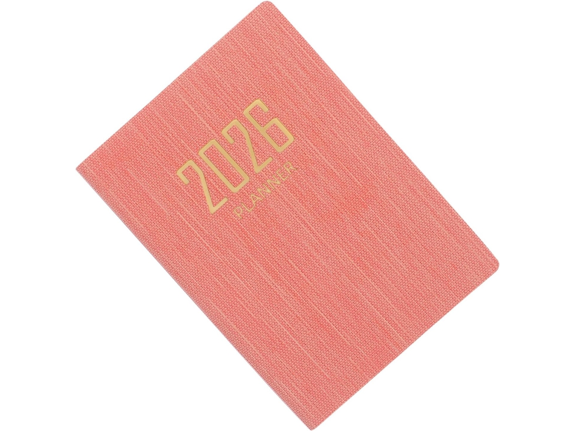Agenda Diária 2026 Formato A7 Mini Diário Escolar Capa Em Couro Pu Rosa Planejador Mensal E Semanal Papel Grosso Tamanho Gokoco