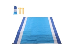 Tapete de Praia LAXISCREED Impermeável Dobrável Azul Branco Listrado