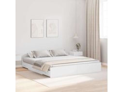 Vidaxl Estrado de Cama com Arrumação com Cabeceira Branco 200 X 200 Cm