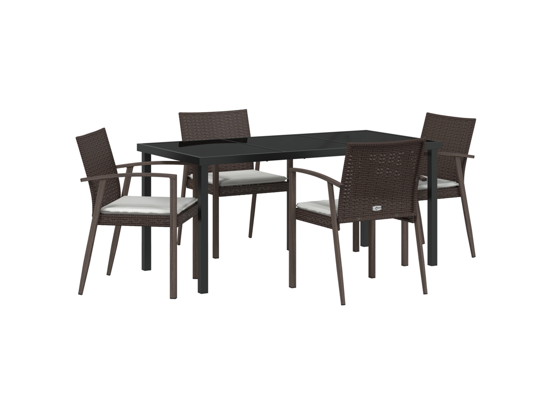 Cadeiras De Jardim Modernas Com Almofadas Vidaxl Marrom Vime Pe