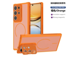 Capa Protetora Magnética Colorida Para Celular Com Suporte Para Lente E Proteção Anti-queda.laranja - S25 Edge