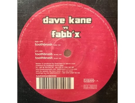 Vinil Toothbrush, Dave Kane Vs. Fabbx Glove Records