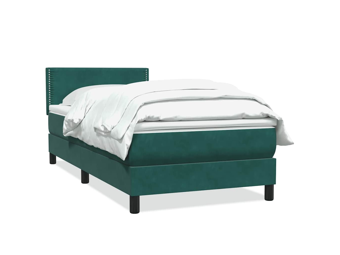 Cama com Molas/colchão Verde escuro 80x220 Cm Veludo MAISON EXCLUSIVE