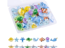 Conjunto De 32-pins Animais Marinhos Para Quadro Cortiça, Porta Recados, Escola, Sala De Aula, Organização Doméstica