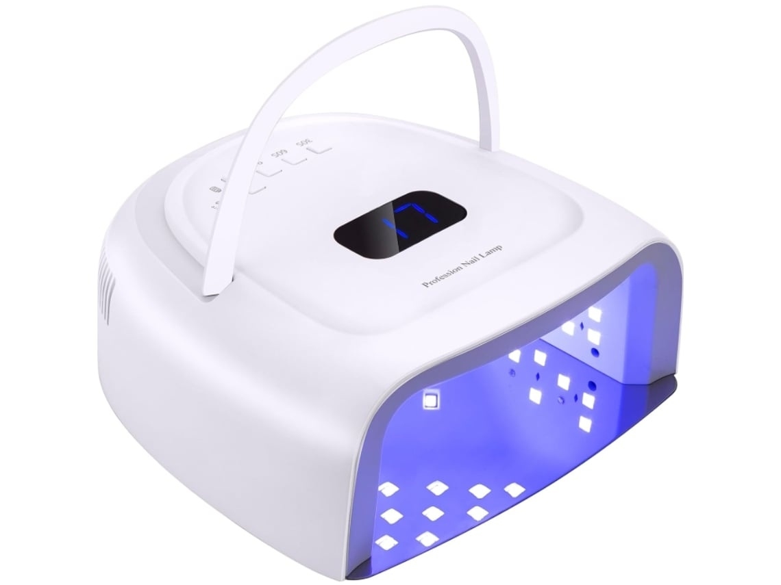 Lurelia Lâmpada Uv Led Recarregável Para Unhas 60w Com Sensor, Lcd, Alça Branco