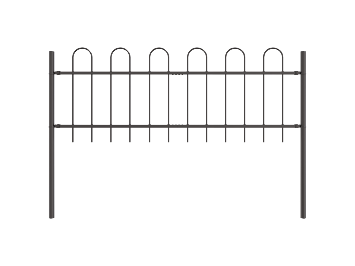Conjunto 1 Cerca Para Jardim Vidaxl Cinzento Aço Revestido A Pó (1,7 X 0,6 M)