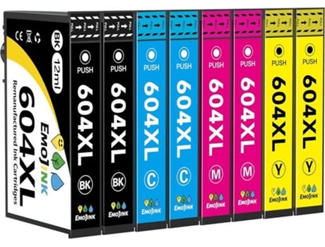 Cartuchos De Tinta Compatíveis Emojink 604 Xl Pacote De 8 Grande Capacidade Multi Cores