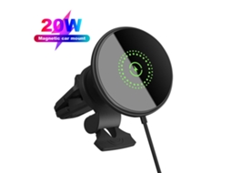 Lurelia Suporte De Carro Com Carregador Sem Fios 20 W, Magnético Magsafe, Rotação 360°
