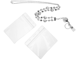 Lurelia Cordão Crachá Transparente Horizontal Em Metal E Plástico Para Escritório E Escola