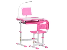 Conjunto de Mesa e Mesa para Crianças com Altura Ajustável Rosa S/MARCA