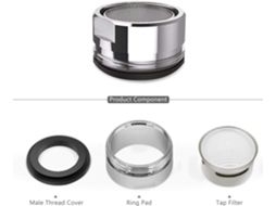Prata Conjunto De Três Bicos Para Válvulas Cozinha. Aquaforge (diâmetro Externo 24 Mm)
