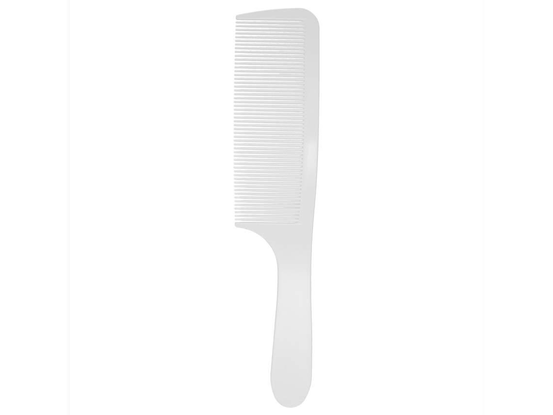2026 peine de Pelo Curvo de Plástico para Desenredar Cortes de Cabello Con Dientes Finos para Salón Hogar Barbería Blanco