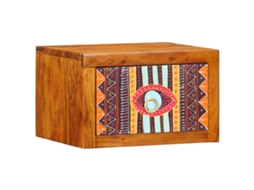 Conjunto 1 Armário De Cabeceira Vidaxl Castanho Madeira De Acácia Maciça (35 X 30 X 22 Cm)