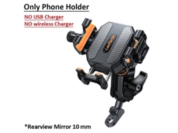 Suporte Para Celular Para Motocicleta À Prova De Choque Com Carregamento Sem Fio De 15 W E Carregamento Rápido Usb-c De 36 W.
