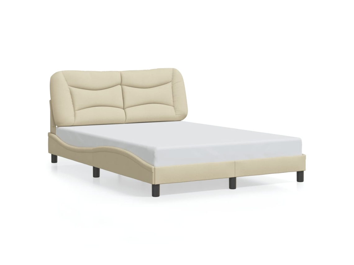Bed Frame, Bed Frames Vidaxl Creme Tecido (120 X 200 Cm)