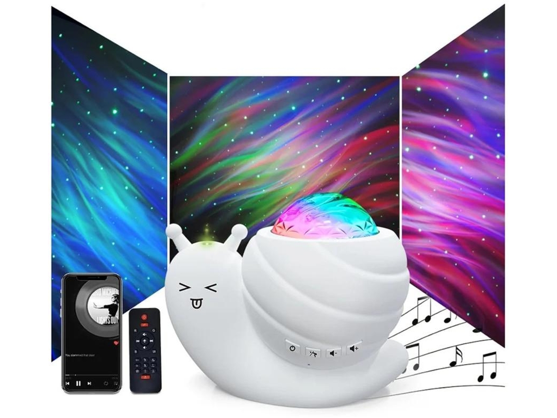 Luz Noturna Do Projetor Star Luzes Do Projetor Aurora Galaxy 4 Em 1 Luzes Noturnas Snail Kids Para Quarto Com Coluna Bluetooth Yizhood