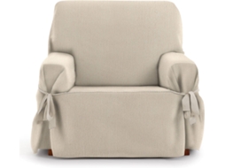 Capa de Poltrona EYSA Mid com Laços (110 x 70 x 120 cm - Poliéster e Algodão - Crudo)