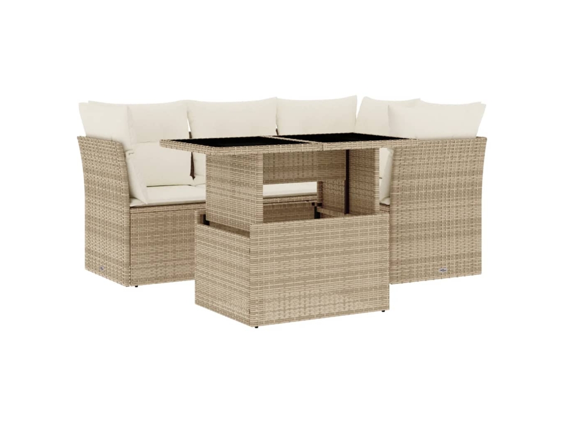 Garden Sofa Set, Garden Sofa Sets Vidaxl Bege Rattan / Vime (n/a)