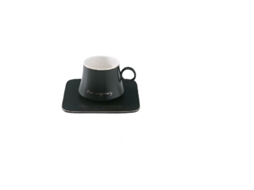 Caneca XGF Creative Personality Cemasco de cerâmica com lid colher de café Trend Trend Casal Caneca