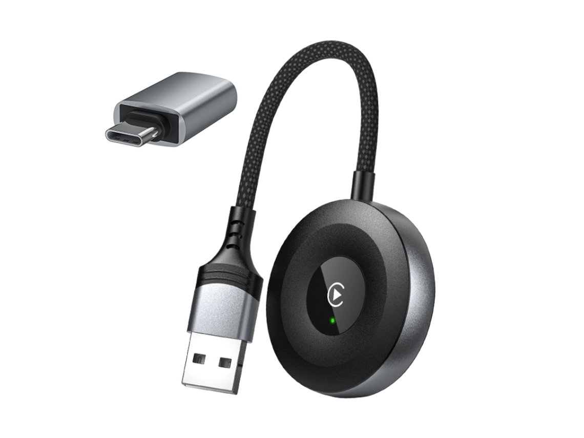 Adaptador Bluetooth ZRUXE Usb/usb c para Carplay sem fios (compatível com Iphone, Wifi+bluetooth, plug and play, 5.8GHz) | ZRUXE