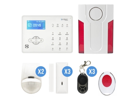 Kit de Alarme Doméstico Rtc 09 com Sirene Flash IPROTECT EVOLUTION