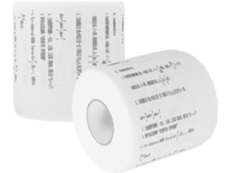 Pacote com 2 rolos de papel higiênico divertido GOKOCO, fácil transporte, fórmulas matemáticas