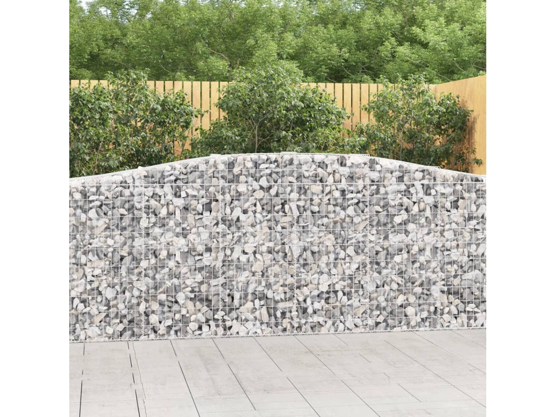 Vidaxl Cesto Gabião Arqueado 400x50x100/120 Cm Ferro Galvanizado