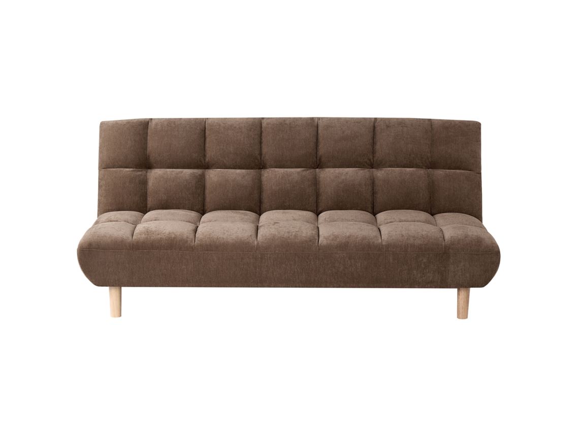 Sofá Cama Beliani Risor De Tela Marrón 190x90x83
