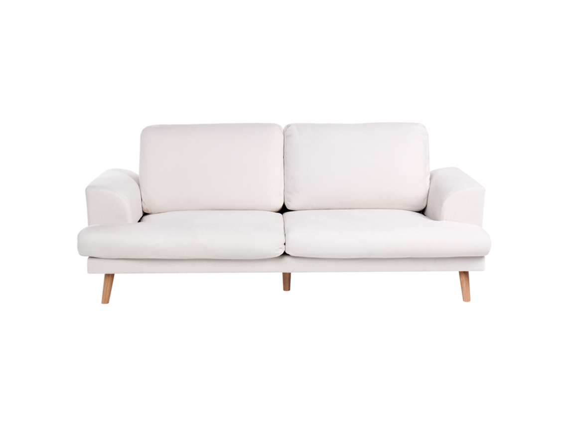 Sofá De 3 Plazas Beliani Kildal De Tela Beige 214x96x90