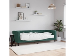 Sofá cama con colchón de 80x200 cm en terciopelo verde oscuro