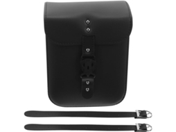 Bolsa Lateral Para Motocicleta Em Couro Sintético Preto, Multifuncional E Com Estilo Vintage.