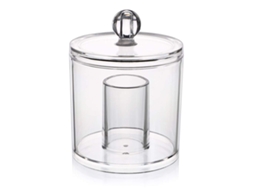 Organizador de algodão com tampa, pote de acrílico transparente, para bolas de algodão e cotonetes, multiuso.