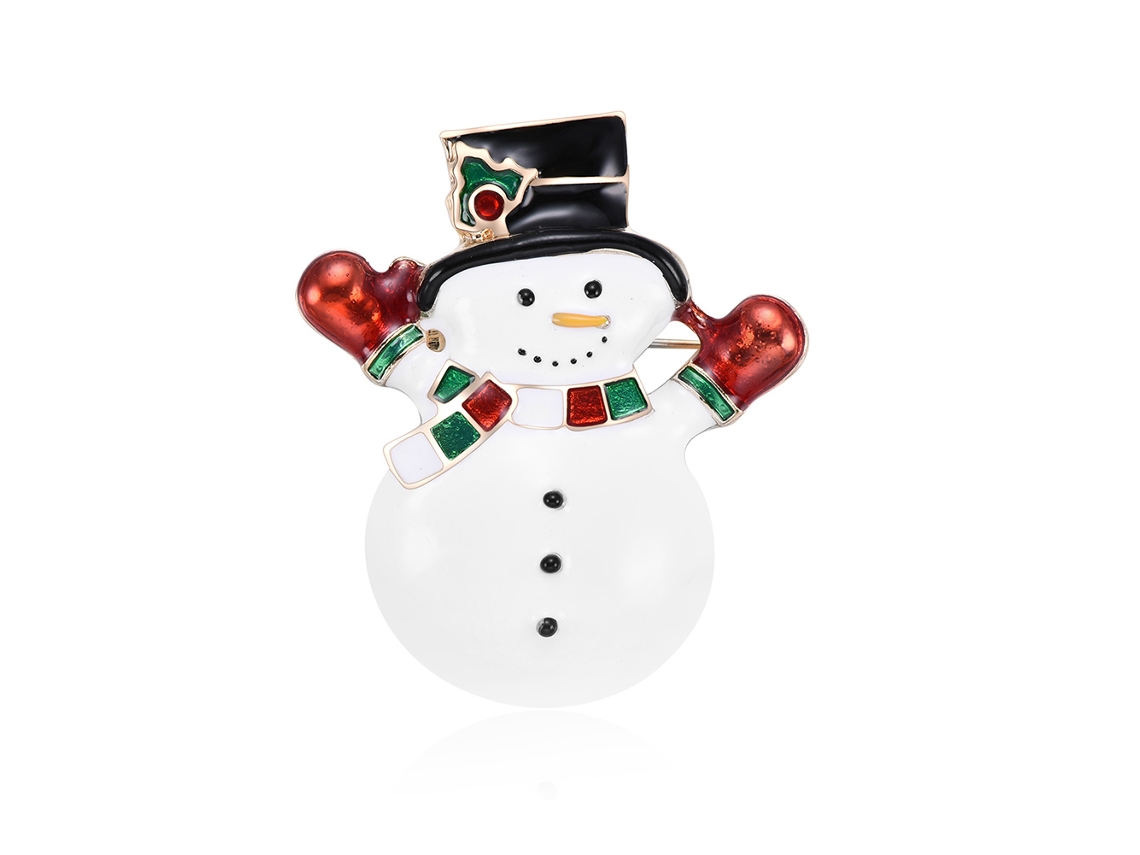 Broche De Colar Boneco De Neve Natal Strass Acessório Fashion