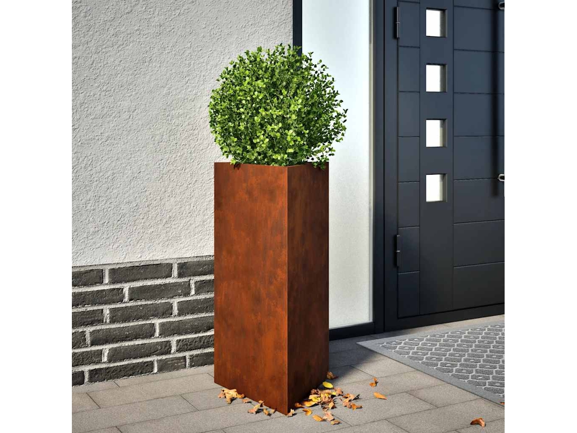 Vidaxl Vaso/floreira 2 Pcs Triangular 40x34,5x75 Cm Aço Intempéries