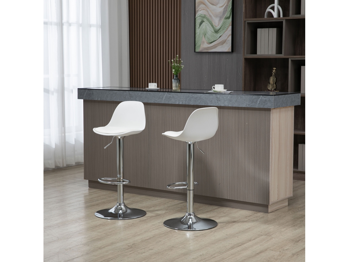 Mesa E Banco De Bar, Acabamento Branco, 104 X 42 X 41 Cm