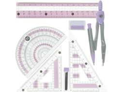 Conjunto de Transferência Geométrica Doitool, Régua Triangular Profissional para Desenho, Estojo, Kit Multifuncional para