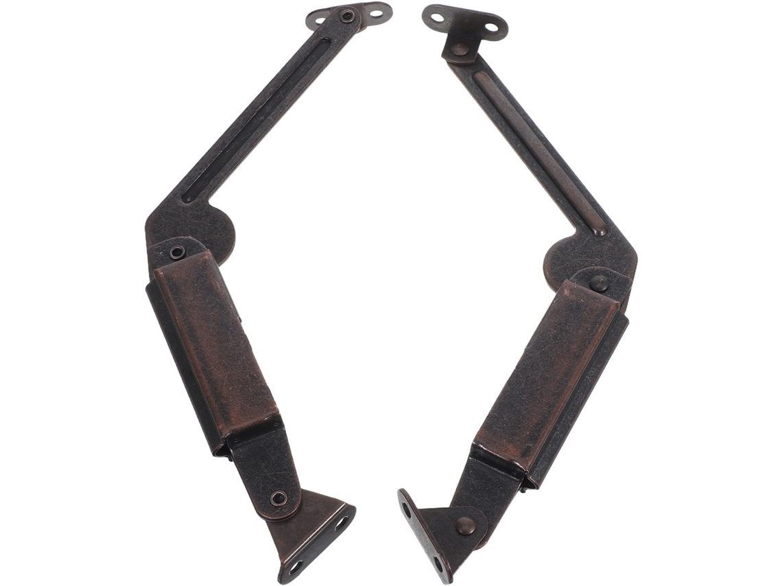 Dobradiças Kichouse Para Baú Com Suporte De Tampa 2 Peças, Acabamento Vermelho Antigo, Mola De Fricção Para Caixa